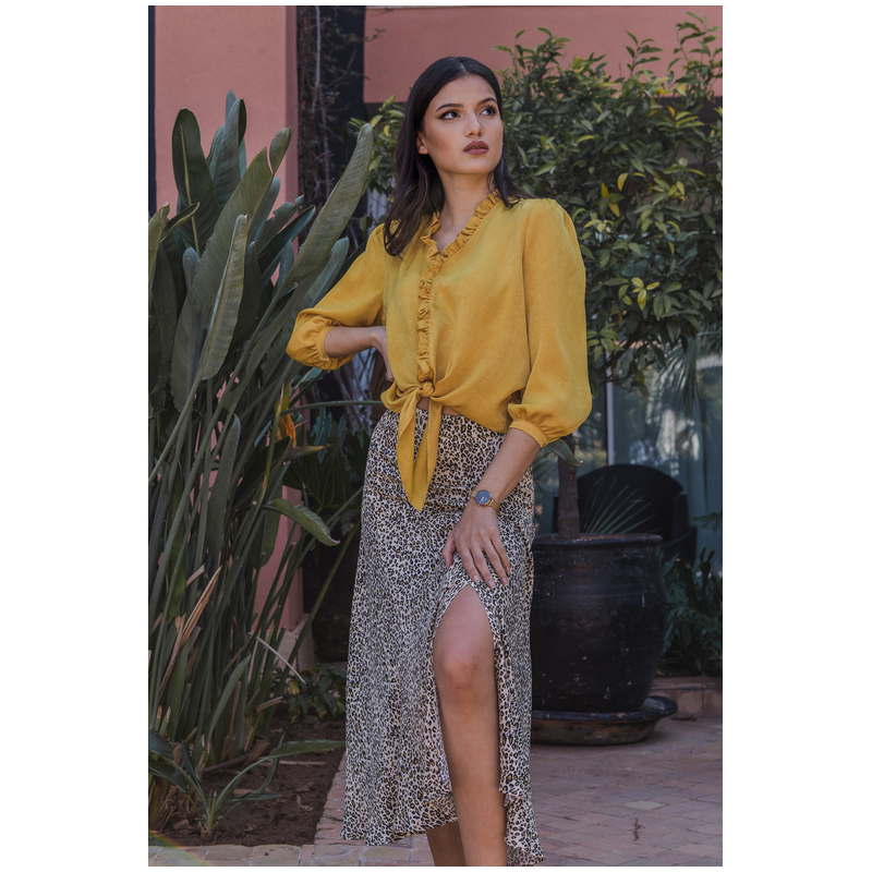 Blouse jaune en coton légère et confortable