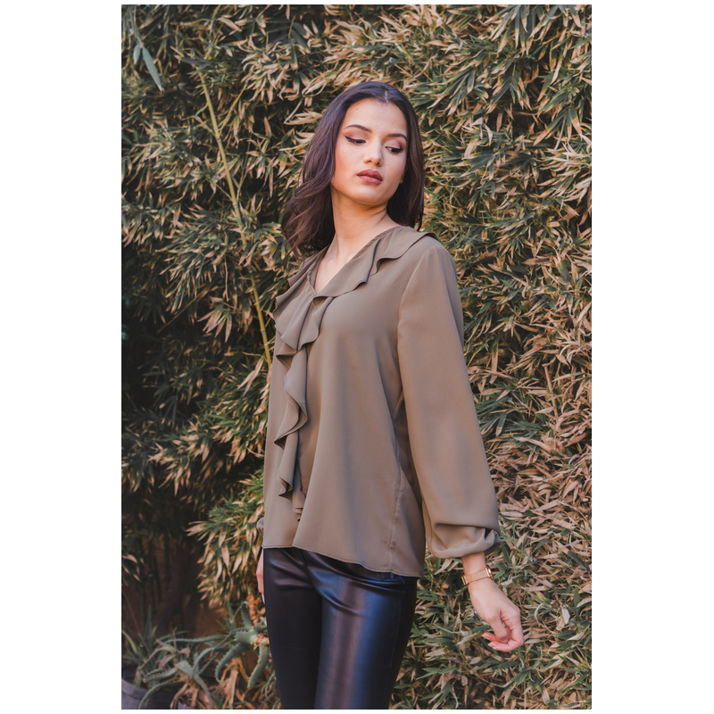 Blouse taupe stylée