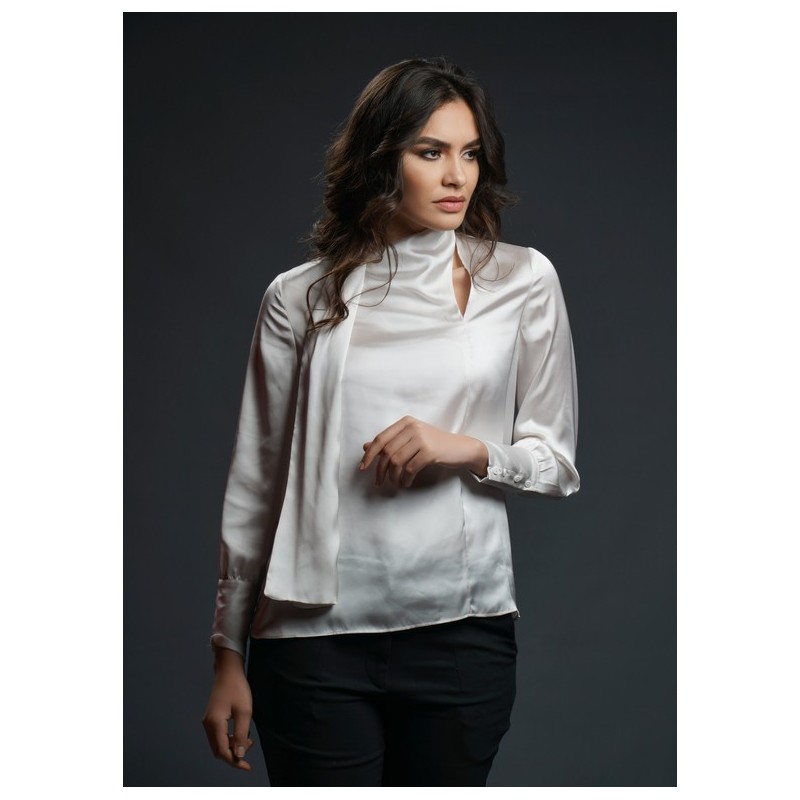 Blouse col foulard blanche