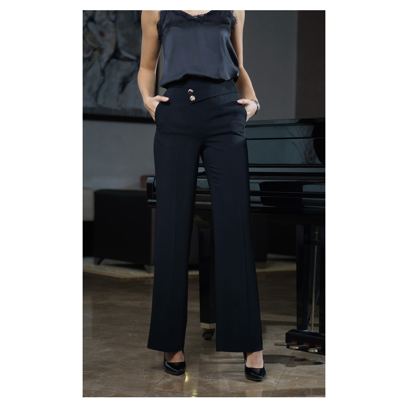Un élégant pantalon noir pour dames.