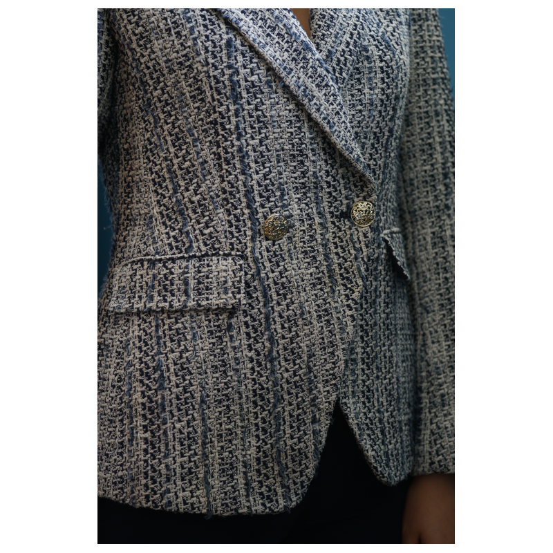 Détails de Veste femme tweed bleu ACQUA - ANAE MOROCCO