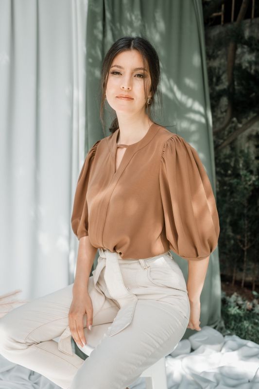 Blouse marron claire