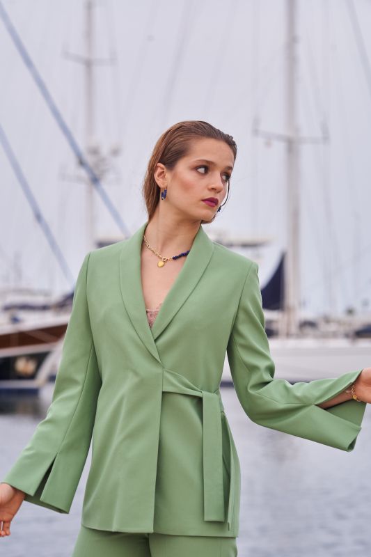 Veste Kenji en vert vibrant - Style Aguamarina ANAE MOROCCO