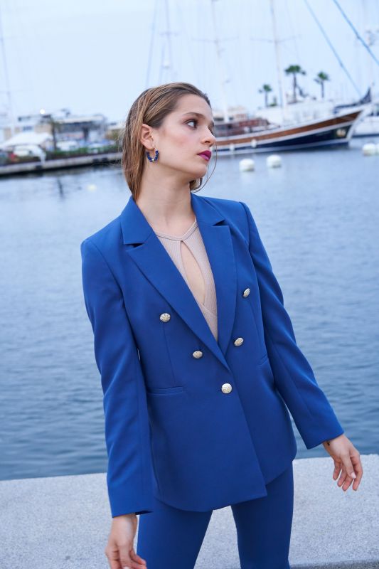 Veste Sofia bleu marine élégante - Collection Aguamarina ANAE MOROCCO