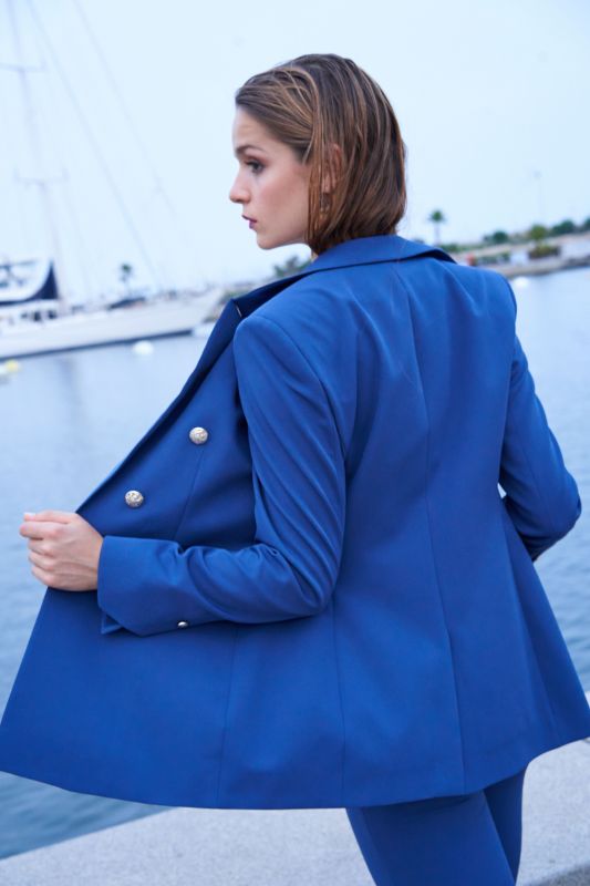 Design raffiné de la Veste Sofia bleu marine - Aguamarina ANAE MOROCCO