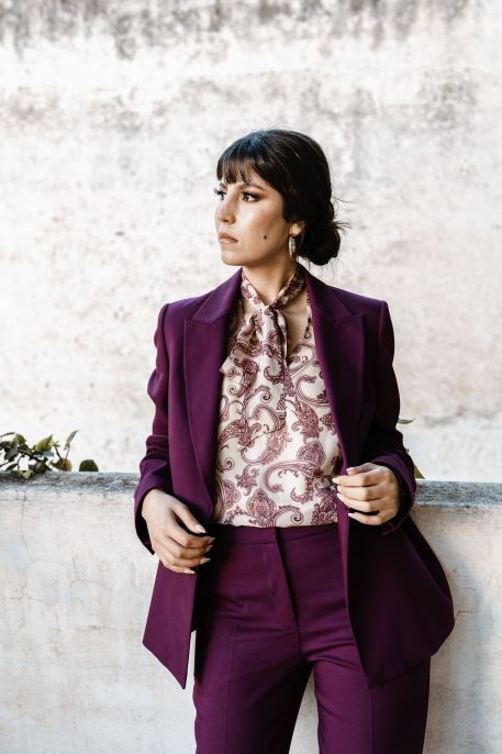 Veste Brooke couleur granet élégante ANAE MOROCCO