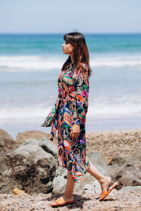Robe imprimée, pour un style captivant et audacieux.