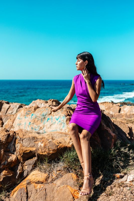 Robe Letty en mauve: audace et finesse ANAE MOROCCO.