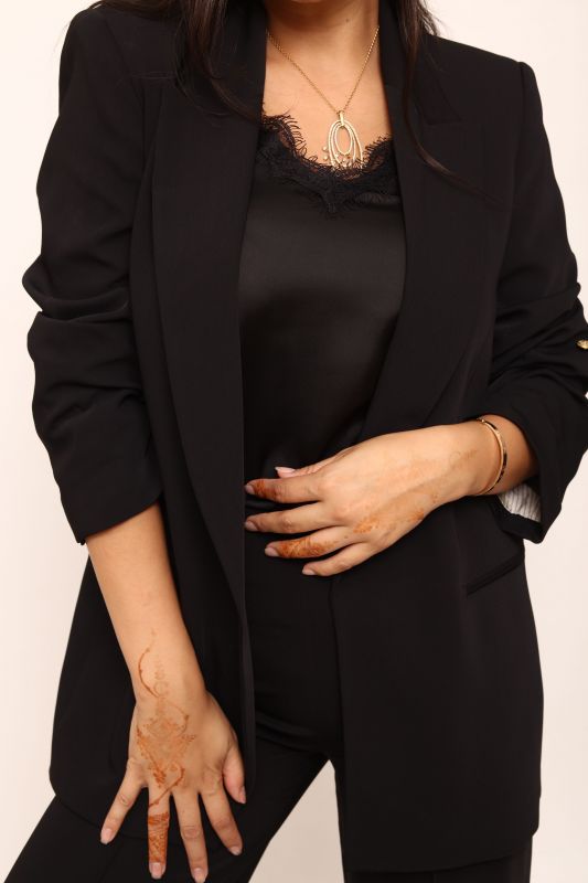 Détails de la Veste Serena noire pour femmes - Collection Natural 23.