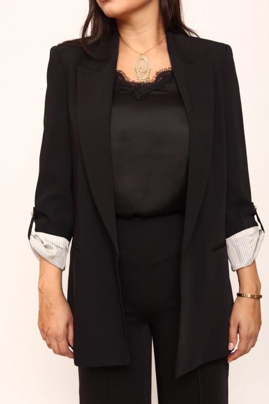 Détails de la Veste Serena noire pour femmes - Collection Natural 23.