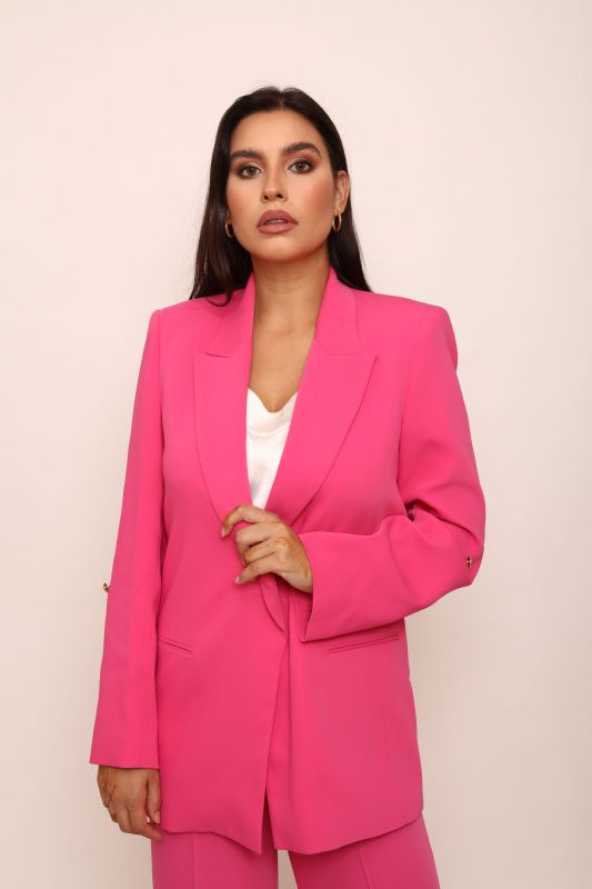 Veste Carl rose pour femmes de Natural 23, vue de face, chic et féminine.