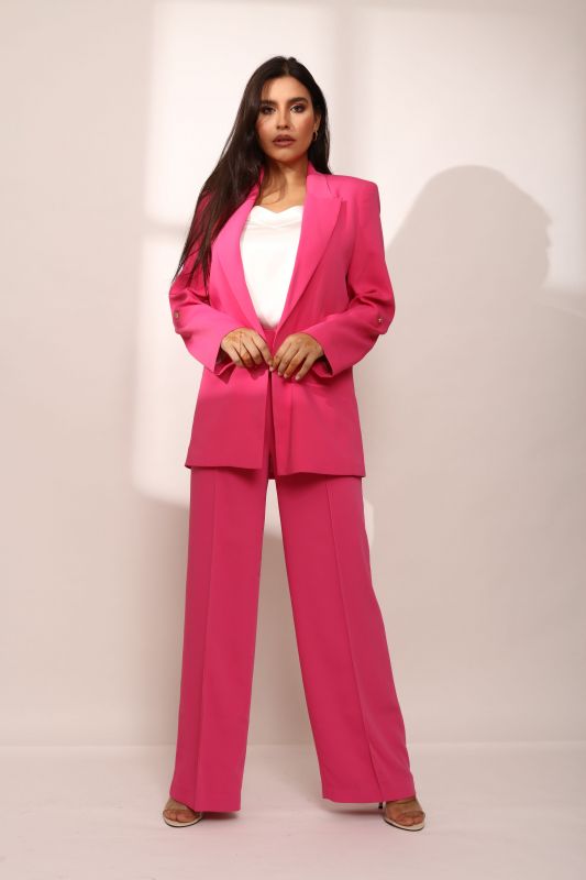 Veste Carl rose pour femmes de Natural 23, vue de face, chic et féminine.