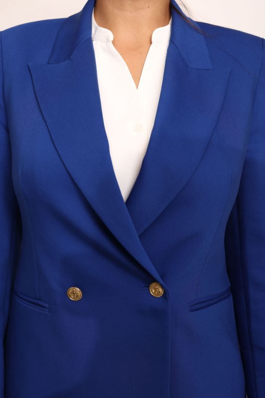 Gros plan sur les finitions de la Veste Weston bleue - Collection Natural 23.