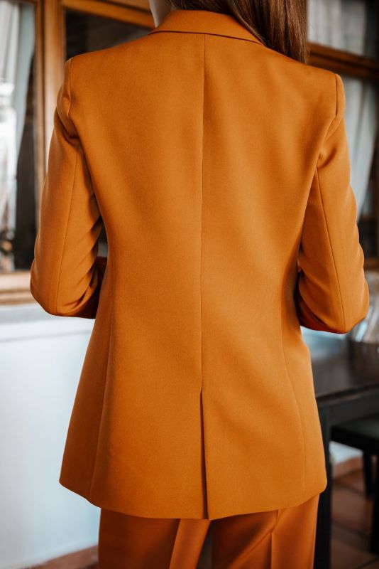 Détails de la Veste Mocha en couleur whisky - Collection Autumn ANAE MOROCCO