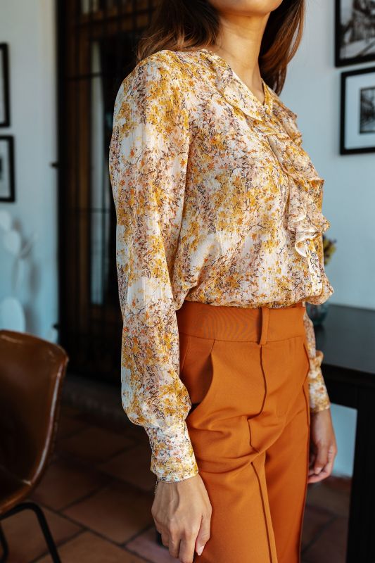 Blouse Parker imprimée d'anaè avec motifs colorés, parfaite pour un look élégant.