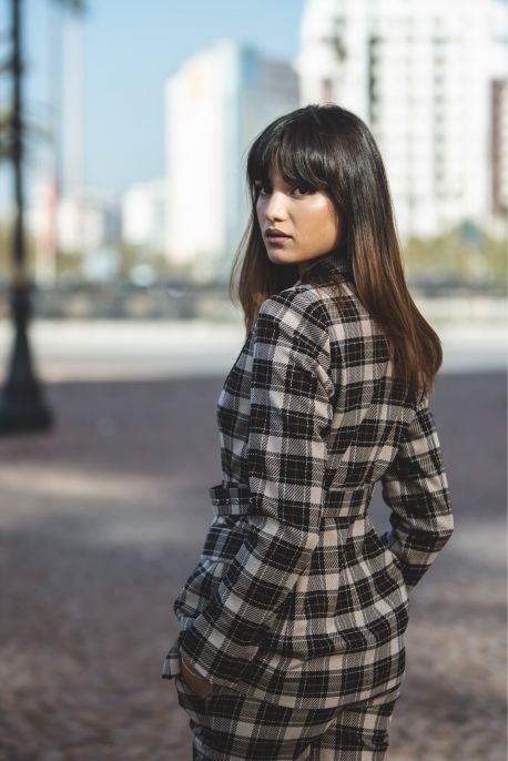 VESTE RALPH pour femme avec motif à carreaux, de la Checks Collection, pour un style élégant et intemporel.