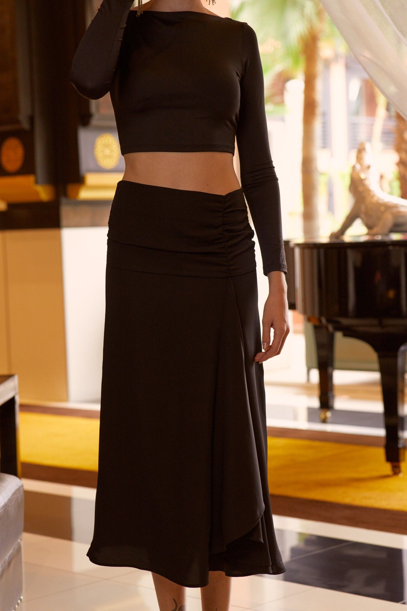 Satin Crop Top Jupe Pour Soirée JUPE MAYRA ANAE MOROCCO MODE FEMME